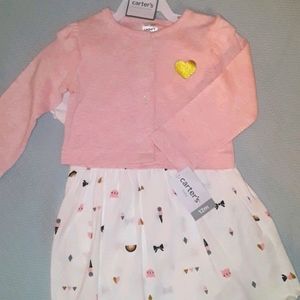 NWT Carter's 2 piece Dress w/Cardigan